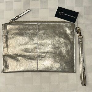 INC International Concepts Metallic Wristlet Clutch